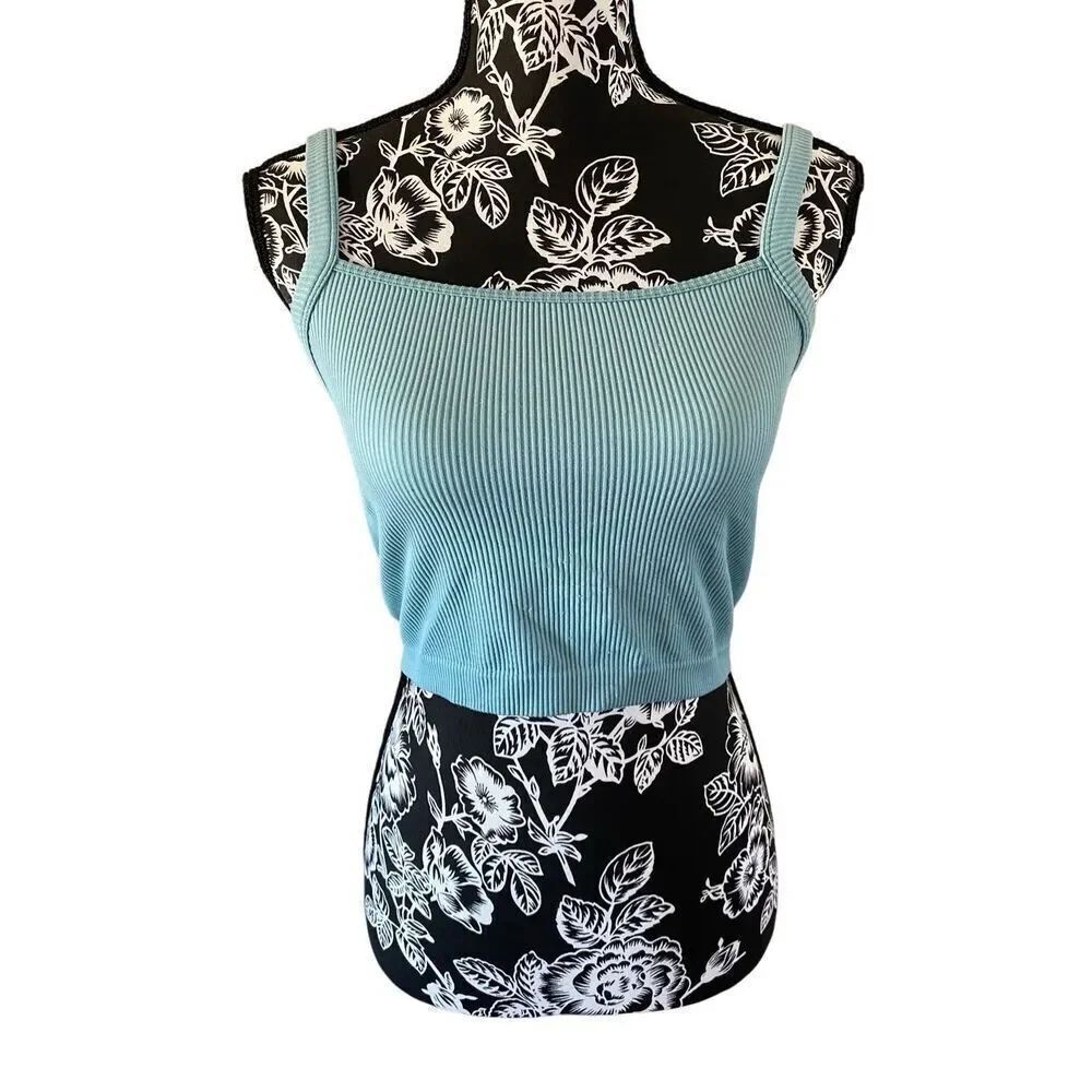 Colsie Ribbed Cropped Cami Tank Top Crop Workout Sleepwear